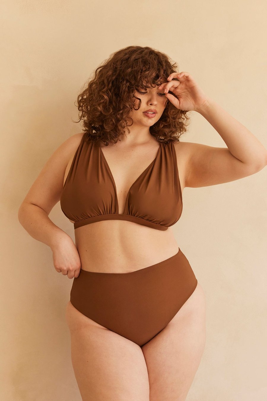 The Bumpsuit Maternity The Edie High Waist Swim Bottom in Chestnut