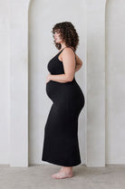 Bumpsuit Maternity The Elle Scoop Neck Midi Dress in Black