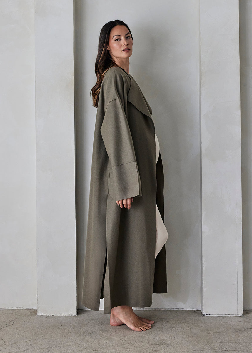 bumpsuit maternity the grace wool coat in taupe