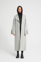 Bumpsuit Maternity The Grace Wool Waterfall Coat in Heather Grey