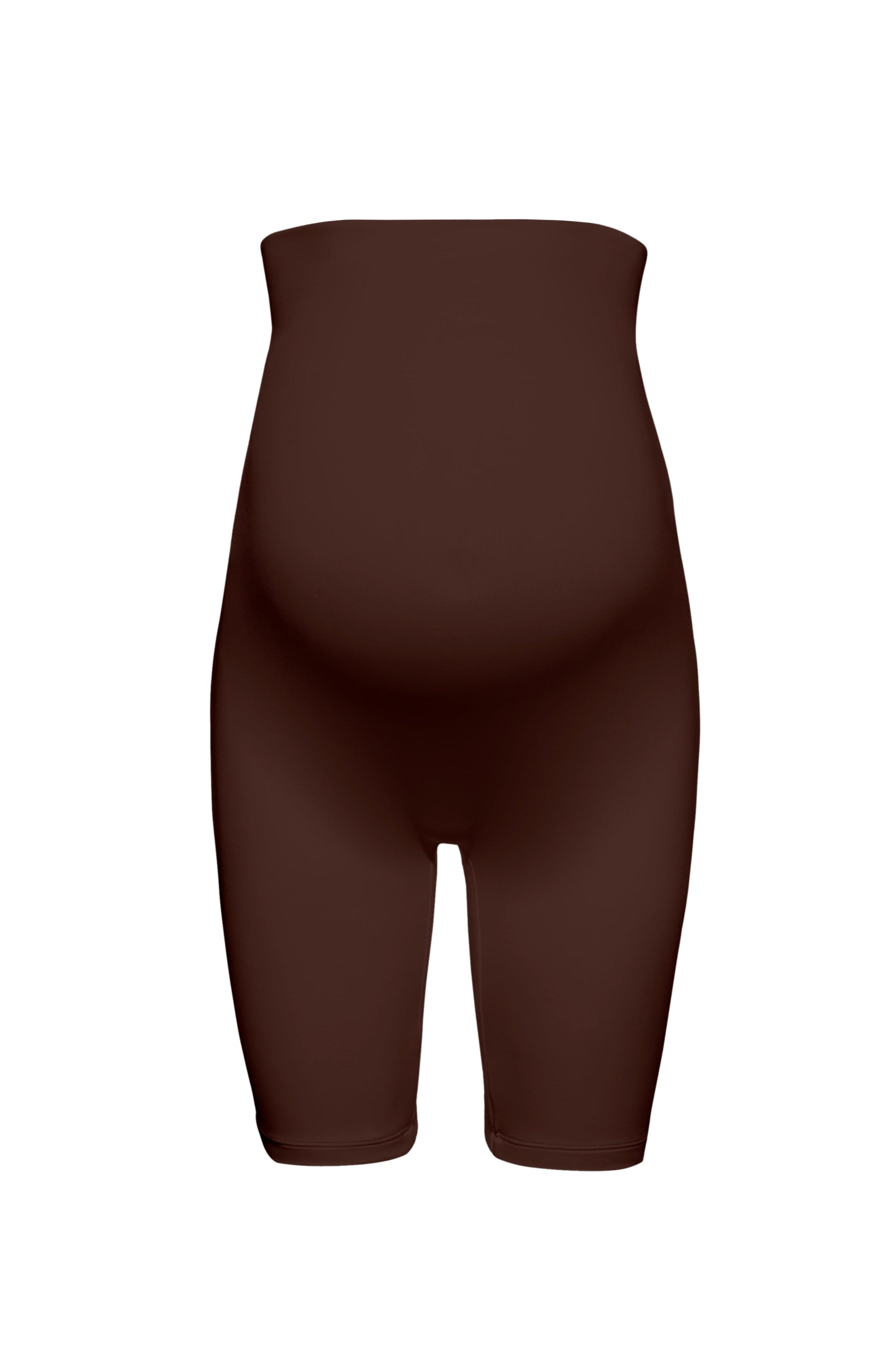 bumpsuit maternity the high waist biker short in chocolate