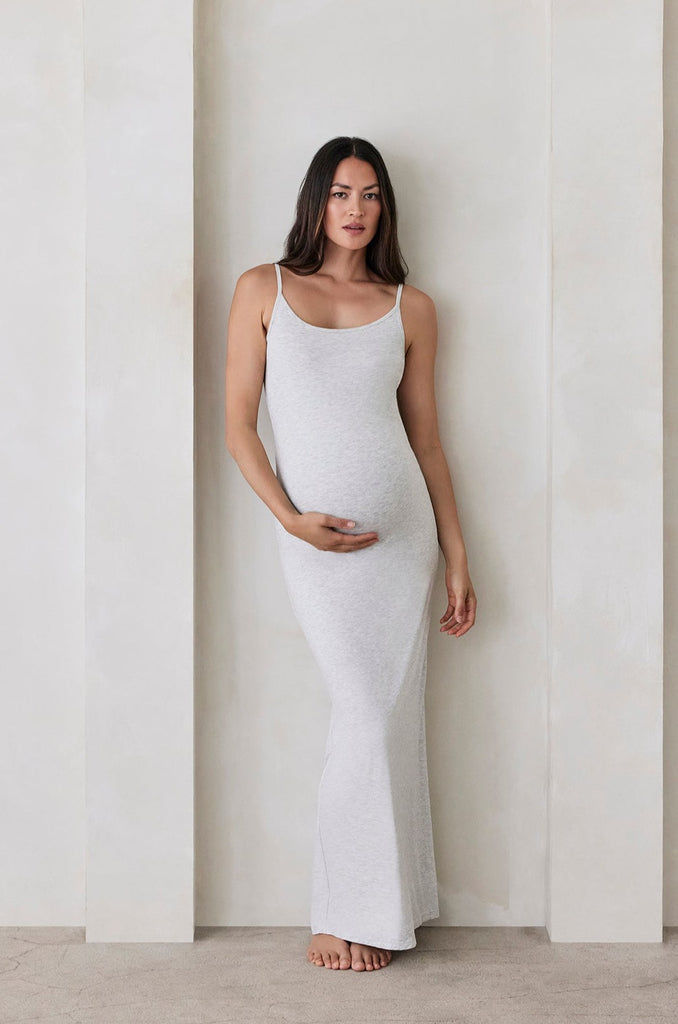 Bumpsuit Maternity The Jane Maxi Dress in Heather Grey
