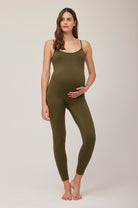 Bumpsuit Maternity The Kate Sleeveless Jumpsuit in Olive