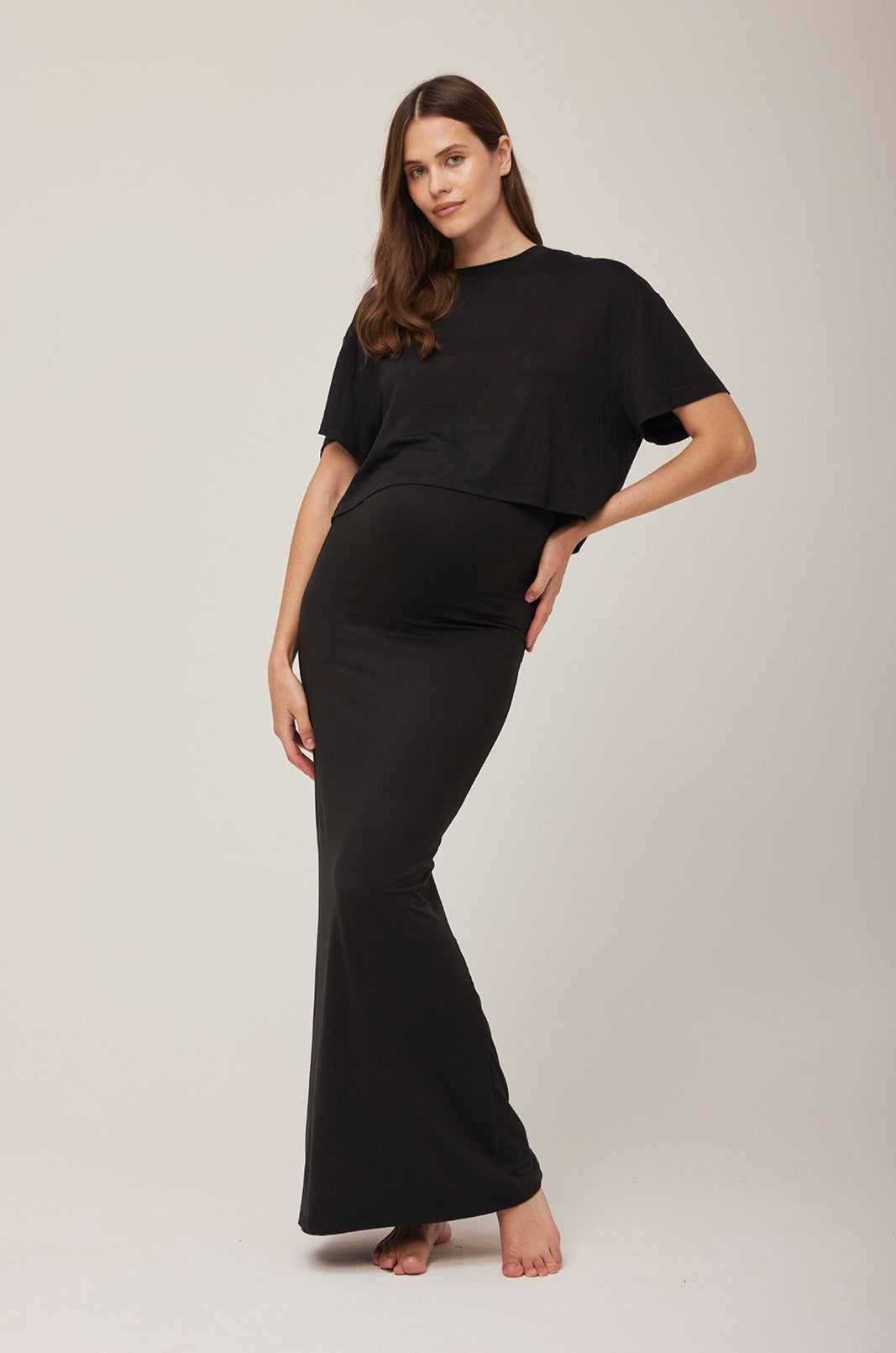 Bumpsuit Maternity the long skirt in black