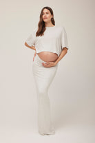 bumpsuit maternity the long skirt in heather grey