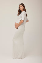 bumpsuit maternity the long skirt in heather grey