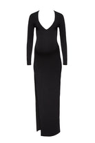 Bumpsuit Maternity The Long Sleeve V Neck Evening Dress in Black