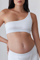 Bumpsuit Maternity the lounge one shoulder bra in ivory