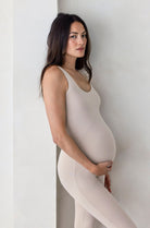 Bumpsuit Maternity The Lucy Scoop Neck Jumpsuit in Oat