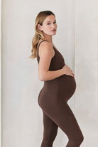 Bumpsuit Maternity The Lucy Sleeveless Jumpsuit in Chocolate