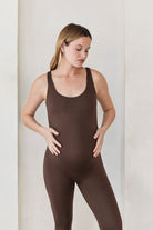 Bumpsuit Maternity The Lucy Sleeveless Jumpsuit in Chocolate