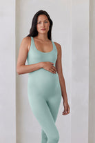 Bumpsuit Maternity The lucy Scoop neck sleeveless jumpsuit in mint