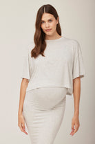 Bumpsuit Maternity the midi skirt in heather grey