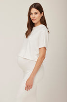 bumpsuit maternity the midi skirt in ivory