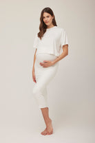 bumpsuit maternity the midi skirt in ivory