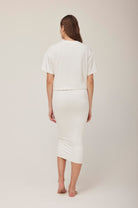 bumpsuit maternity the midi skirt in ivory