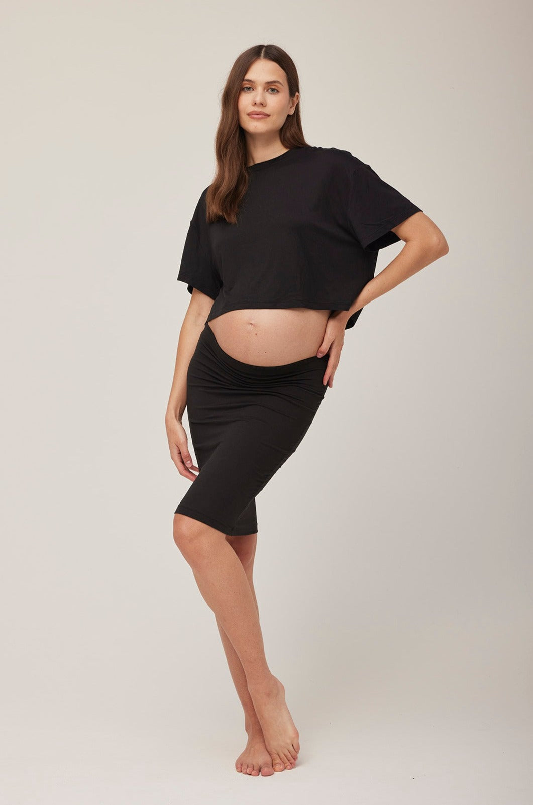 bumpsuit maternity the mini skirt in ivory