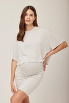 bumpsuit maternity the mini skirt in heather grey