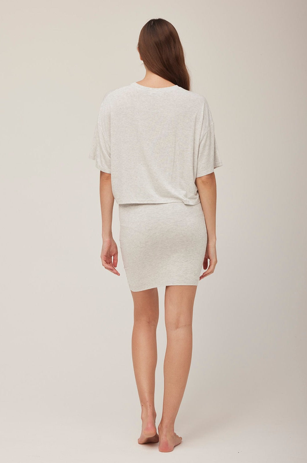 bumpsuit maternity the mini skirt in heather grey