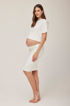 bumpsuit maternity the mini skirt in ivory