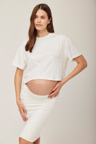 bumpsuit maternity the mini skirt in ivory