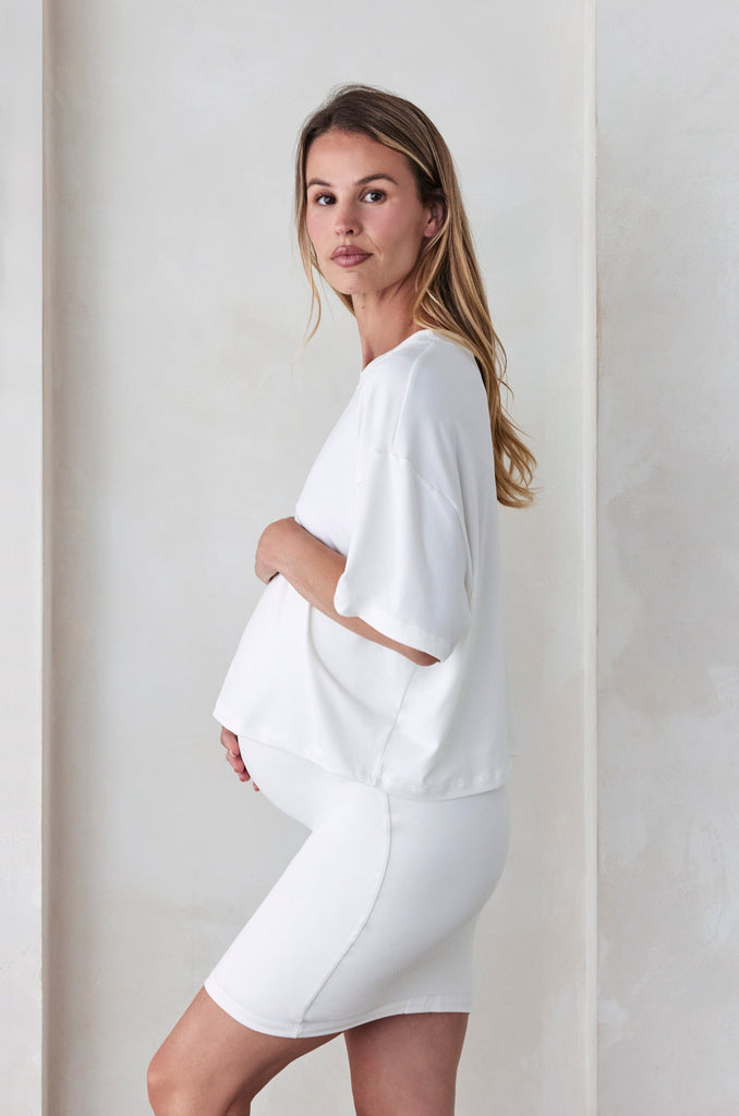 Bumpsuit Maternity The Mini Skirt in Ivory