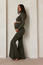 bumpsuit maternity the nicole flare pant in olive