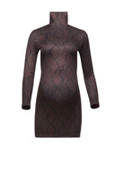 Bumpsuit Maternity The nicole long sleeve turtleneck mini dress in snake