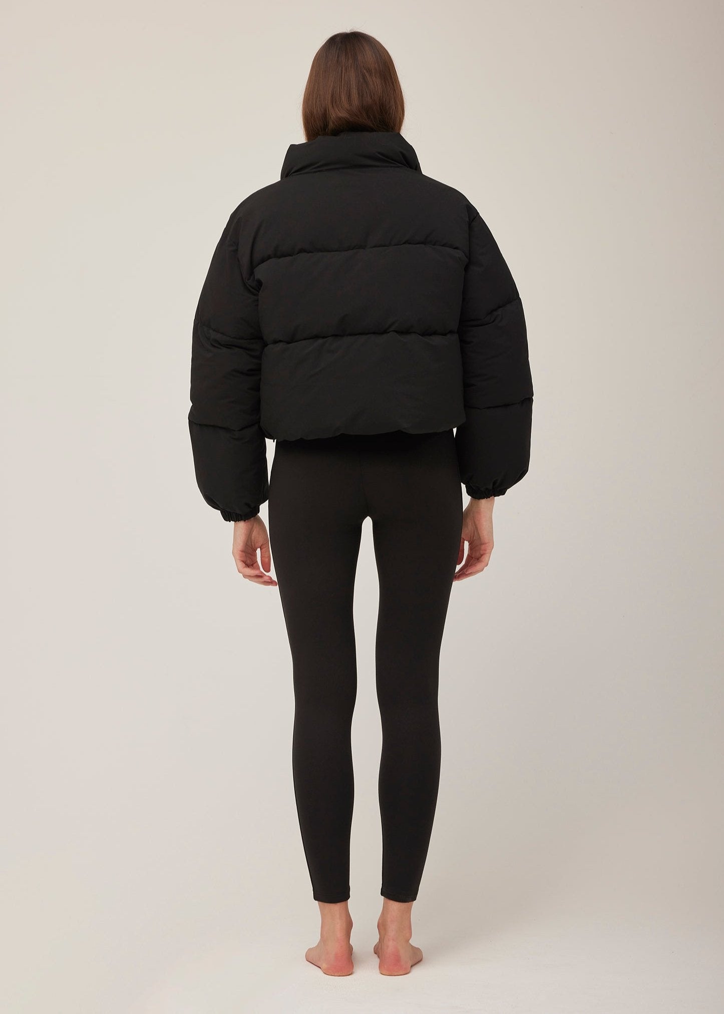 Bumpsuit Maternity Cropped Puffer Jacket in Black