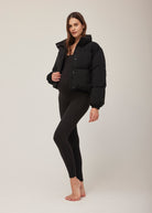 Bumpsuit Maternity Cropped Puffer Jacket in Black