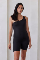  Bumpsuit Maternity The Romee One Shoulder Romper in Black