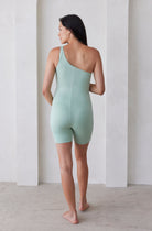 Bumpsuit Maternity The Romee One Shoulder Romper in Mint