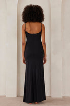 Bumpsuit maternity the rosie square neck sleeveless maxi dress with side slit black