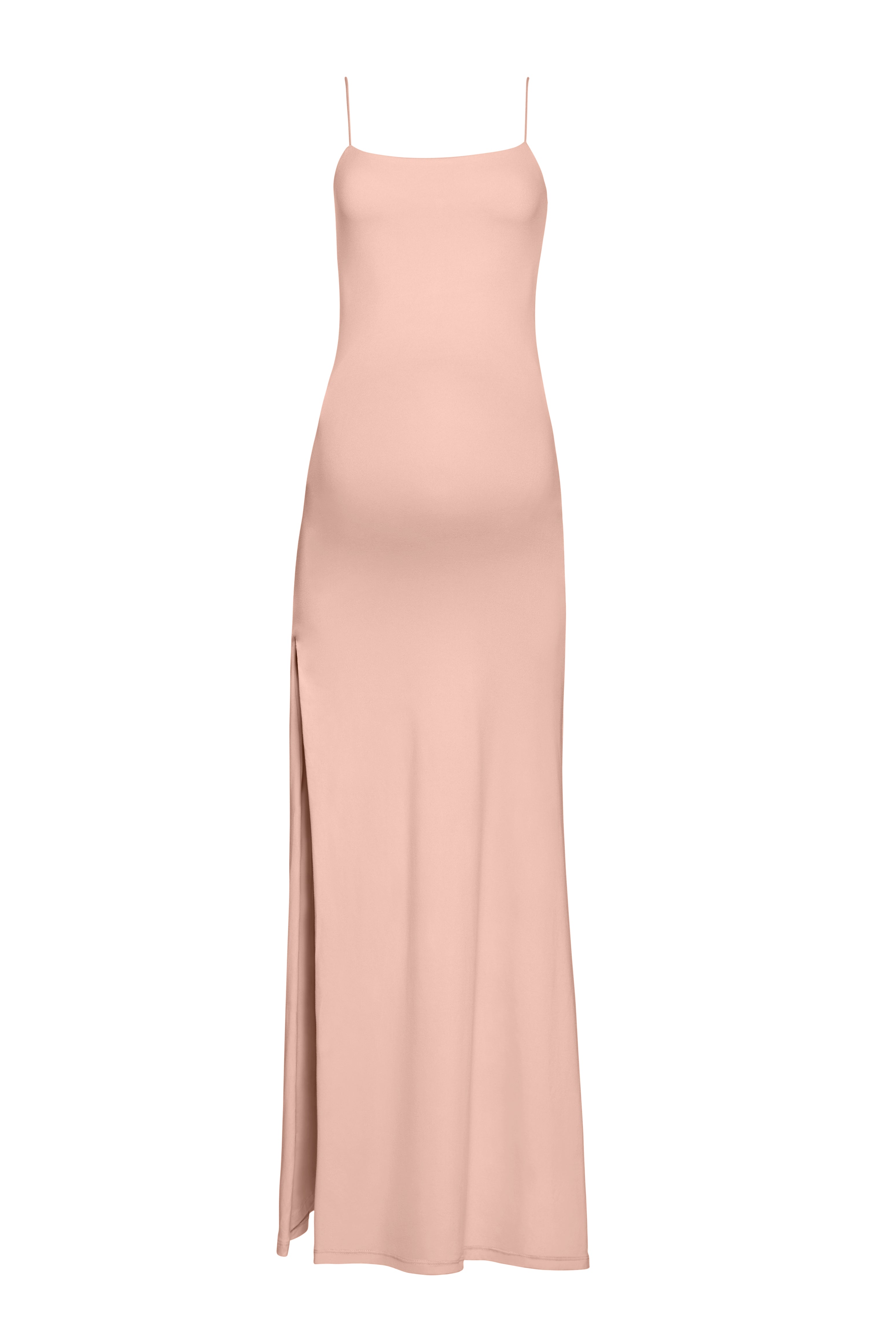 Bumpsuit Maternity The Rosie Square Neck Sleeveless Maxi Dress with side slit in dusty pink