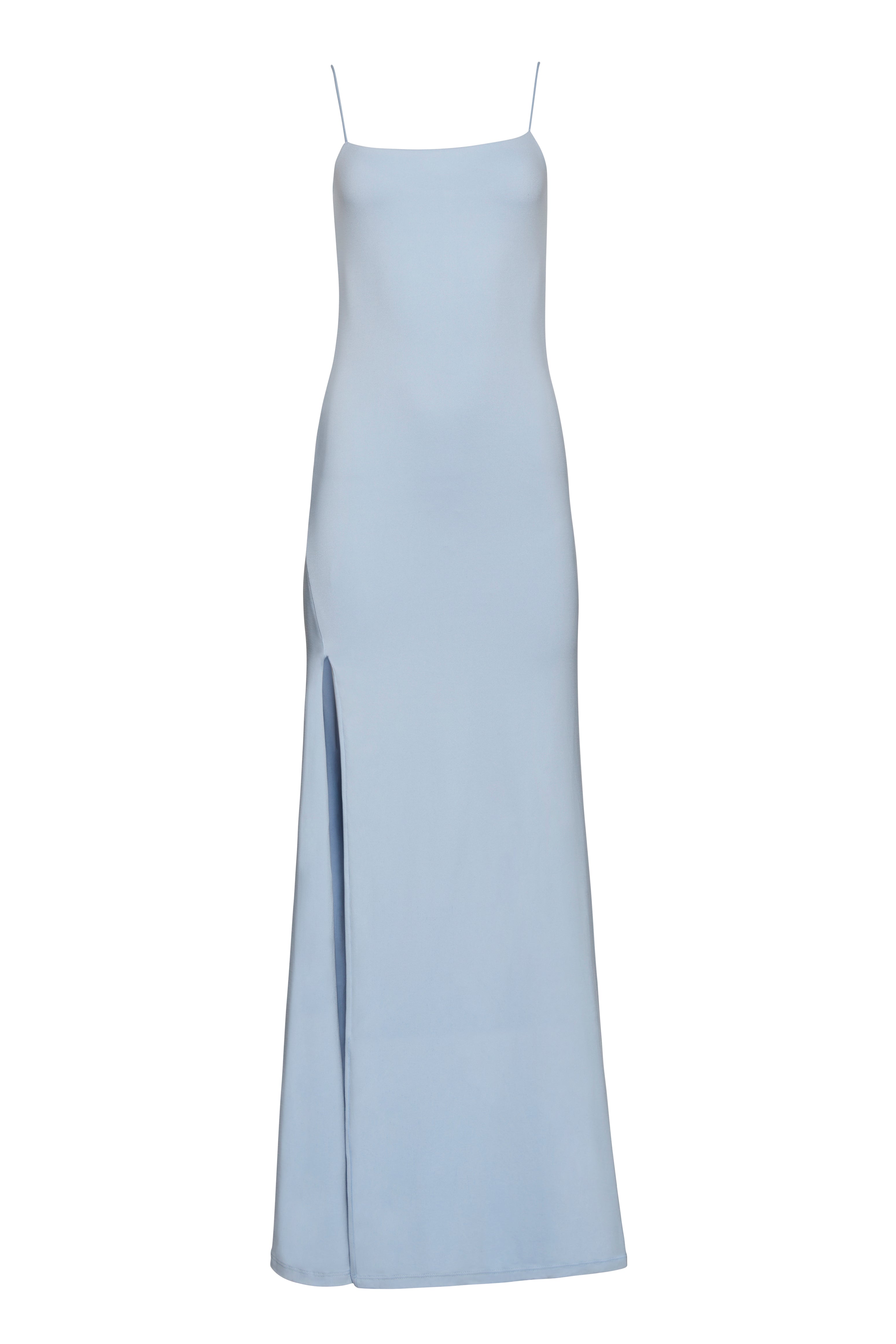 Bumpsuit maternity the rosie square neck sleeveless maxi dress with side slit powder blue