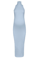 Bumpsuit Maternity The Serena Turtleneck Sleeveless Maxi Dress in Powder Blue