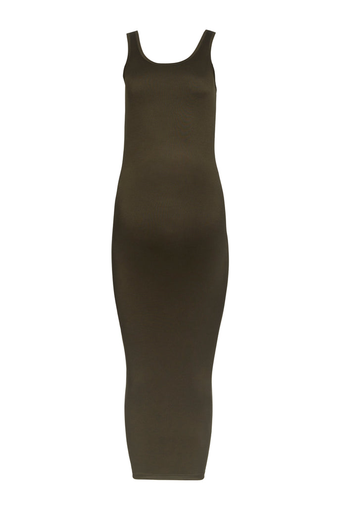 Bumpsuit Maternity The Sleeveless Scoop Neck Maxi Dress in Olive