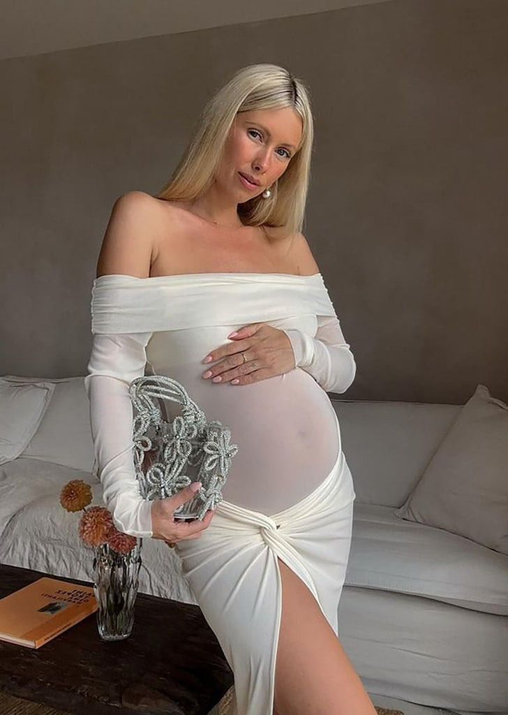 Bumpsuit Maternity x Lisa Danielle The Soft Mesh Top in Ivory