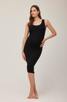 Bumpsuit Maternity The Soft Rib Tank Dress in Black