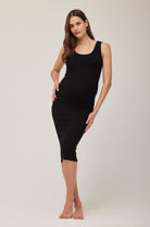 Bumpsuit Maternity The Soft Rib Tank Dress in Black