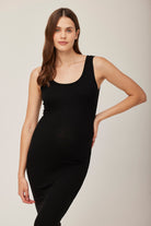 Bumpsuit Maternity The Soft Rib Tank Dress in Black