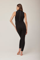 bumpsuit maternity the stevie turtleneck sleeveless jumpsuit in black