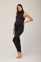 bumpsuit maternity the stevie turtleneck sleeveless jumpsuit in black