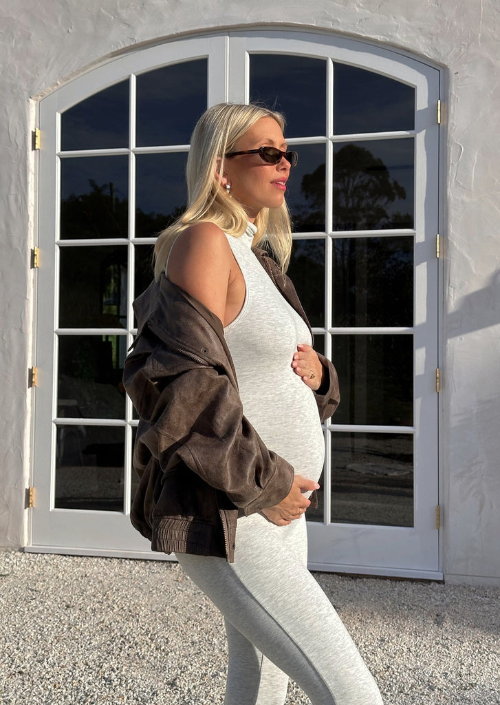 Bumpsuit Maternity The Stevie in Heather Grey