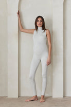 bumpsuit maternity the stevie turtleneck sleeveless jumpsuit in heather grey