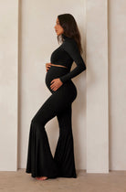 Bumpsuit Maternity The Turtle Long Sleeve Crop Tee in Black