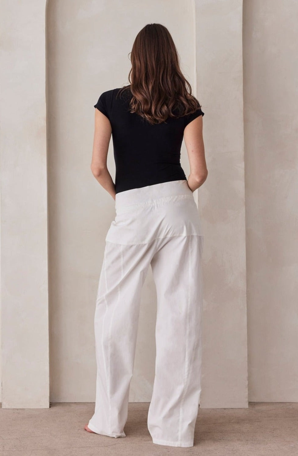 Bumpsuit Maternity The Vacation Collection Fisherman Pant in White Poplin