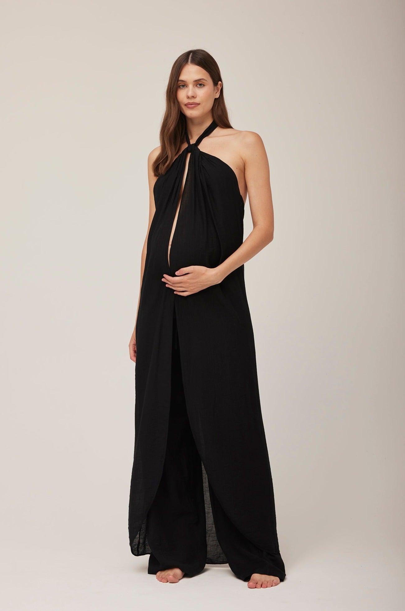 Bumpsuit Maternity The Vacation Collection The Scarf Top in Black