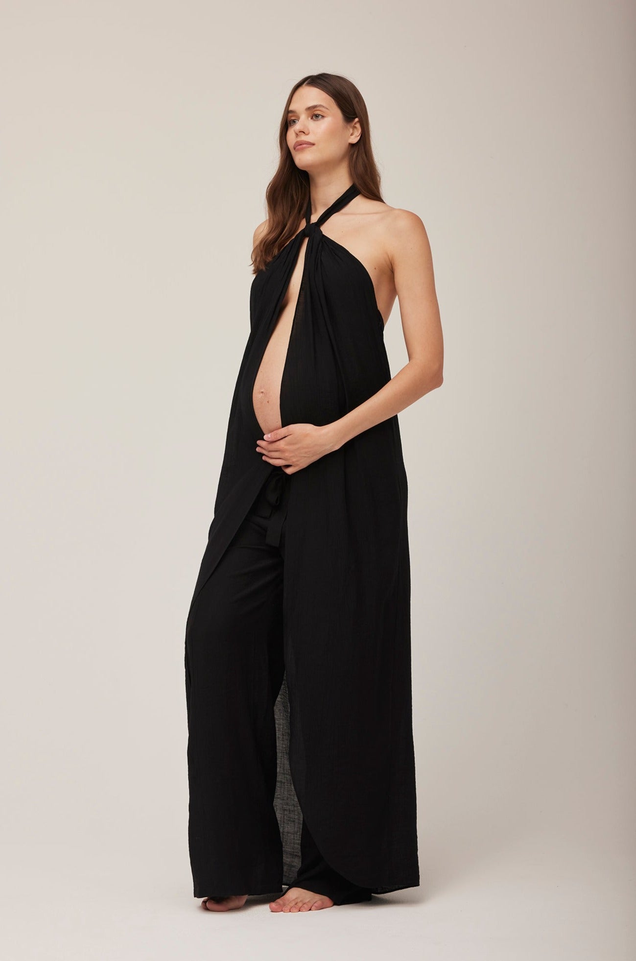 Bumpsuit Maternity The Vacation Collection The Scarf Top in Black