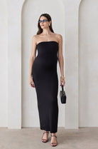 Bumpsuit Maternity the zoe tube maxi dress in black